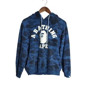 A Bathing Ape BAPE Blue Camouflage Pullover Swratshirt Hoodie Y2K